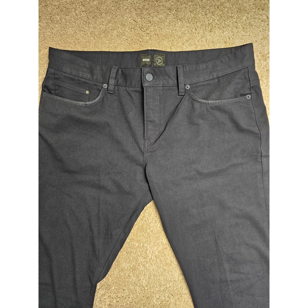 Hugo Boss Delaware Slim Fit Performance Stretch Pants Navy Blue 36/32 50477048 - Picture 2 of 11